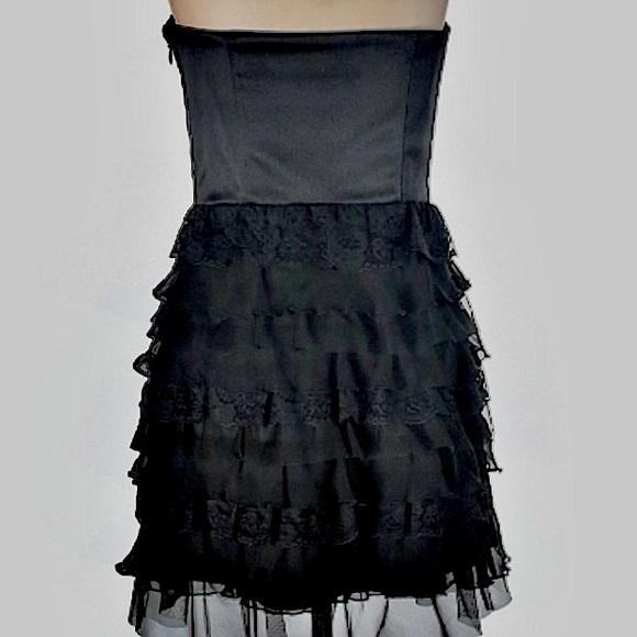 Little Black Romantic Ruffle Dress - Picture 5 of 6